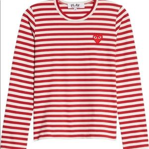 Comme des Garcons PLAY stripe shirt top